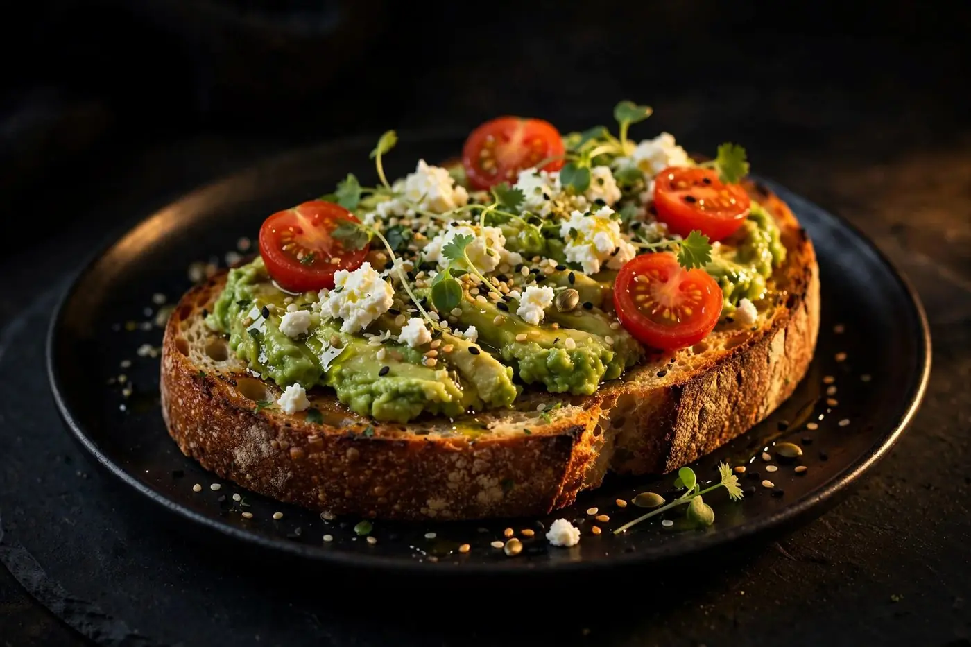 Smashed avocado on sourdough